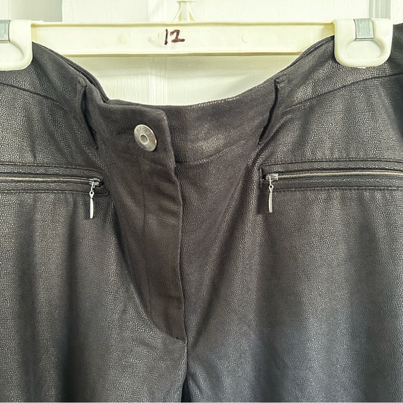 Black faux leather and jersey Olson pants - Picture 3 of 6